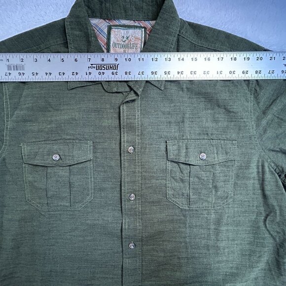 Outdoor Life Mens Green Long Sleeve Button-Up Shirt XL Cotton Lightweight NWOT - Picture 6 of 8